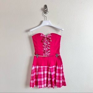NWOT Picnic Plaid Corset Top & Skirt Set